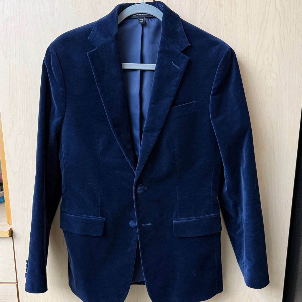Banana Republic Deep Blue Velvet Blazer